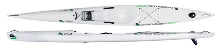 Carbonology Cruze X surfski, studio side profile