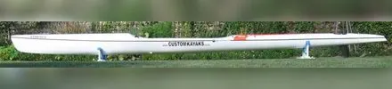 Custom Kayaks Synergy / Synergy Lite surfski, side profile studio shot