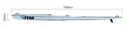 Fenn Bluefin S surfski, studio side profile