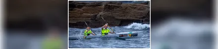 Fenn Flying Fish Double surfski, studio side profile