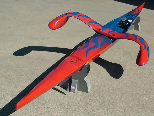 Huki S1-Z — red/blue flame layup, full ski