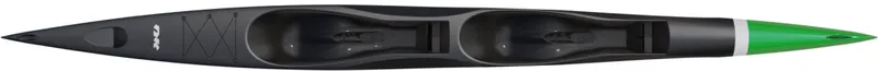 Nordic Kayaks Double 670 — studio side profile, black / green nose