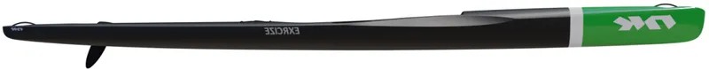 Nordic Kayaks Exrcize — studio side profile, stealth black / green nose