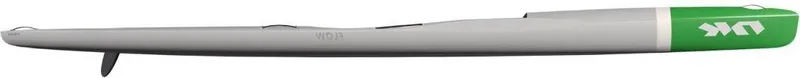 Nordic Kayaks Flow — studio side profile, matte grey / green nose