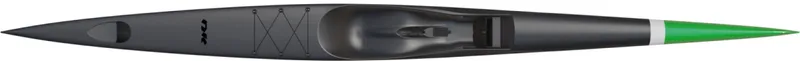 Nordic Kayaks Nitro 600 — studio side profile, naked CarbonX / green nose