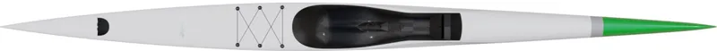 Nordic Kayaks Nitro 640 — studio side profile, Carbon Light S ice white / green nose