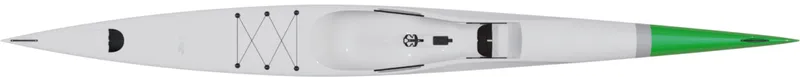 Nordic Kayaks Squall 540 — studio side profile, ice white / green nose