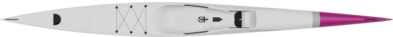Nordic Kayaks Squall 540 — studio side profile, ice white / pink nose