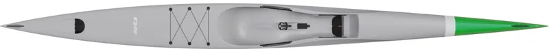 Nordic Kayaks Squall 580 — studio side profile, matte grey / green nose