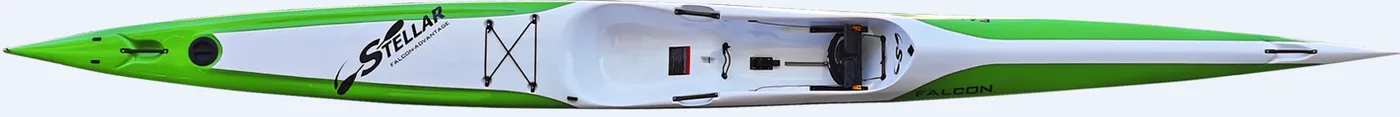 Stellar Falcon — studio side profile (green hull)