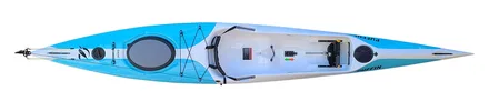 Stellar S14S surfski, studio deck view