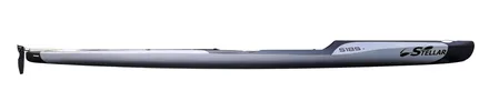 Stellar S18SX surfski, studio side profile (green hull)